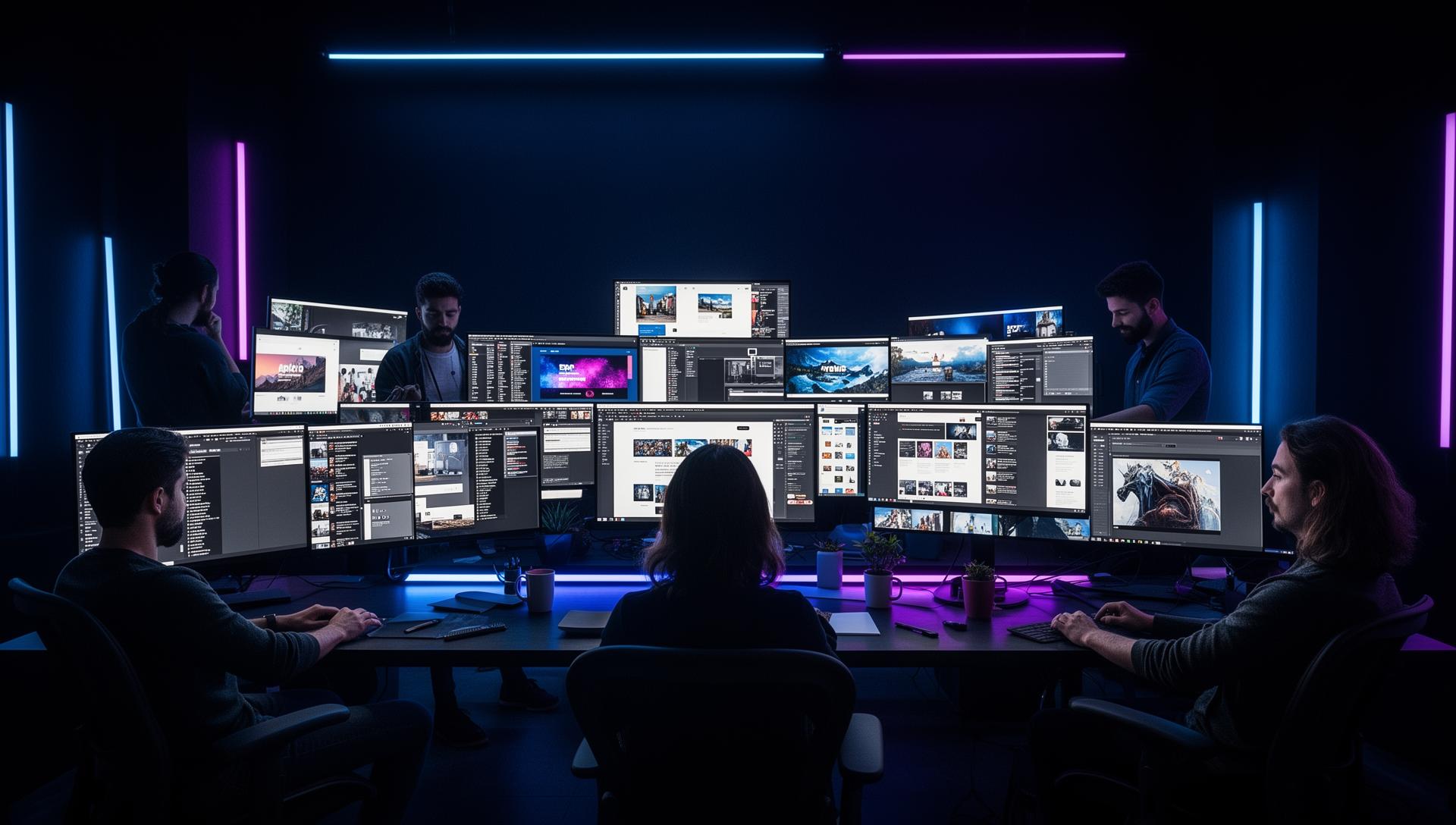 Web design team working on a client project